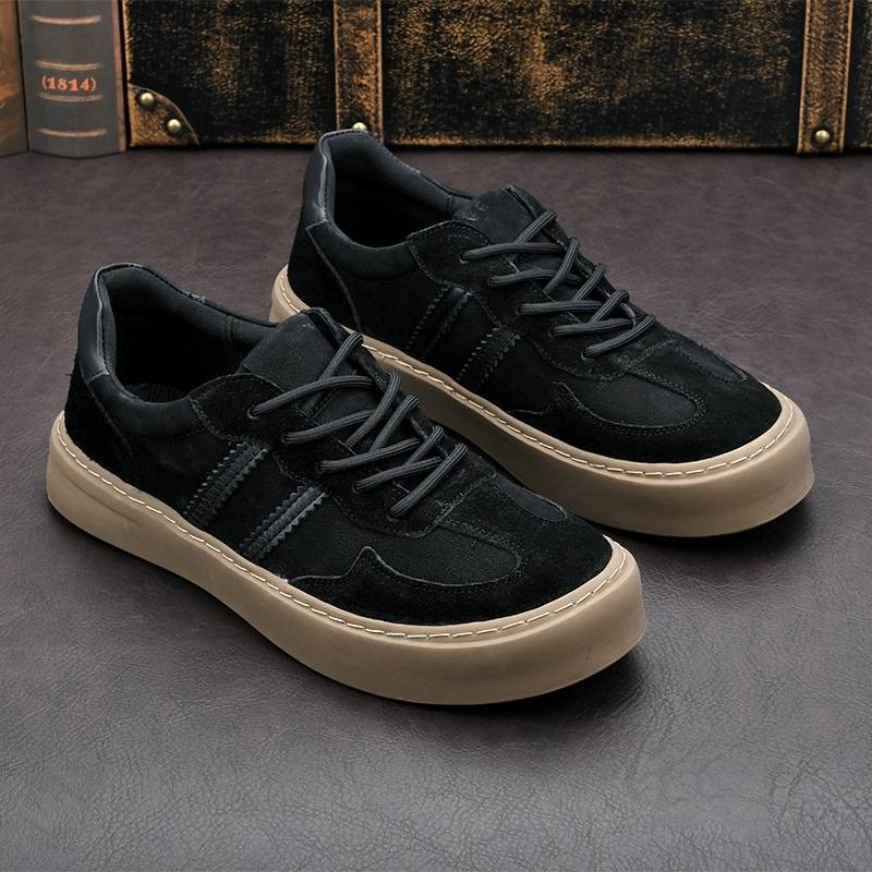 British Style Retro Soft Leather Casual Shoe - Black