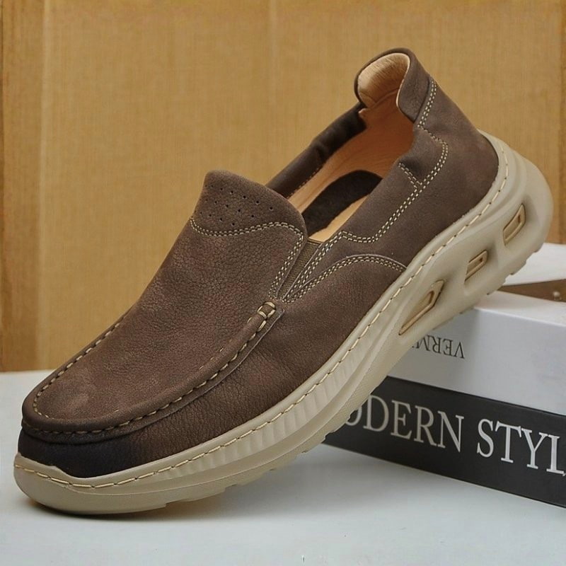 Lightweight Versatile Soft Leather Loafer - Brown