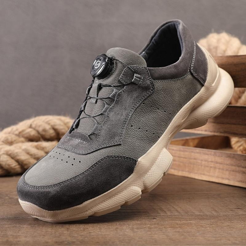Urban Edge Comfortable Leather Casual Shoe - Gray