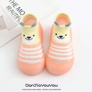 Anti-slip Soft Toddlers Cartoon Sock Shoe – Pink