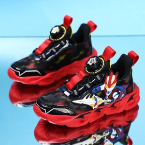 Retro Style Ultraman Kids Lighting Casual Shoe – Red