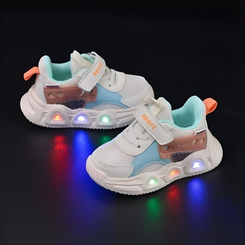 Spring Style Soft Light-up Kids Casual Shoe - White