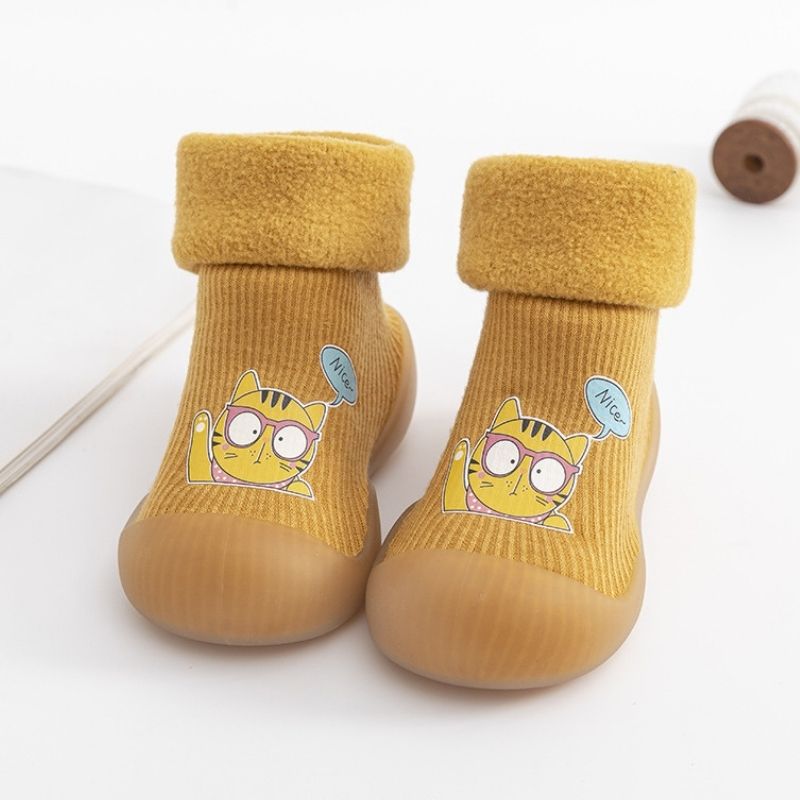 Winter Trend Non-slip Toddlers Soft Sock Shoe - Brown