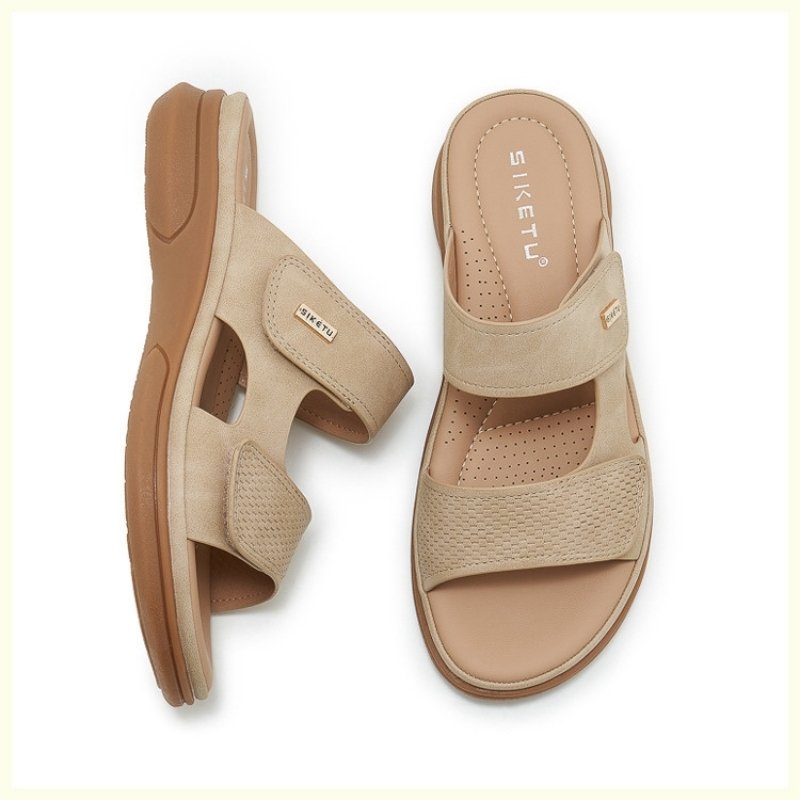 American Style Comfortable Wedge Sandal - Beige