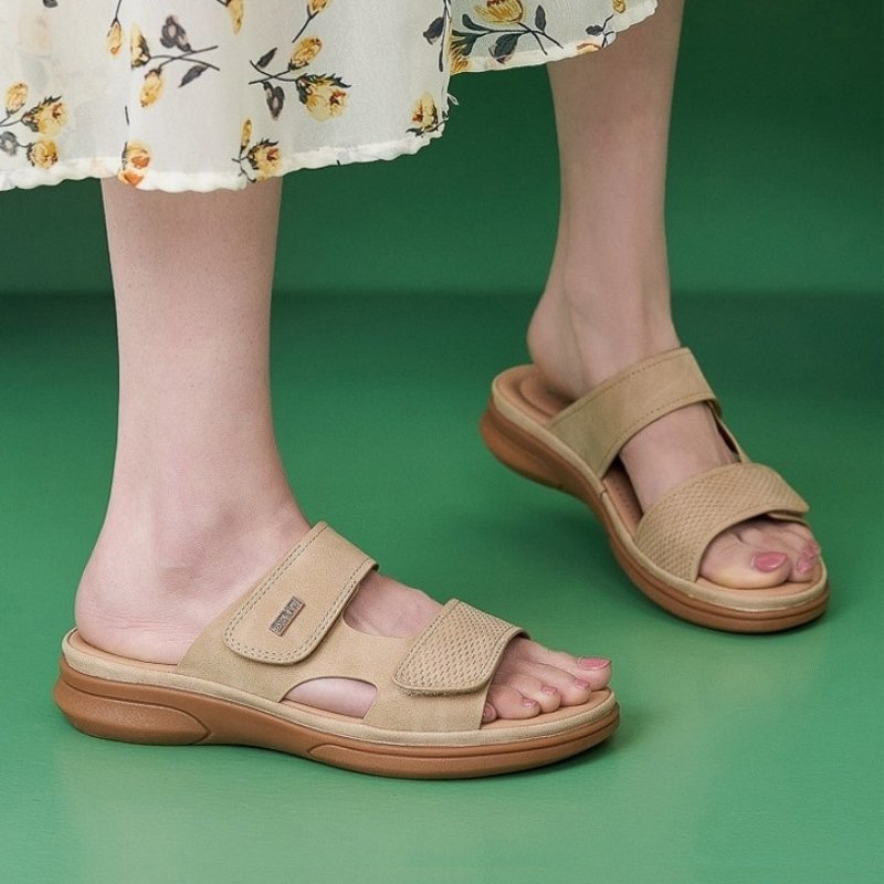 American Style Comfortable Wedge Sandal - Beige