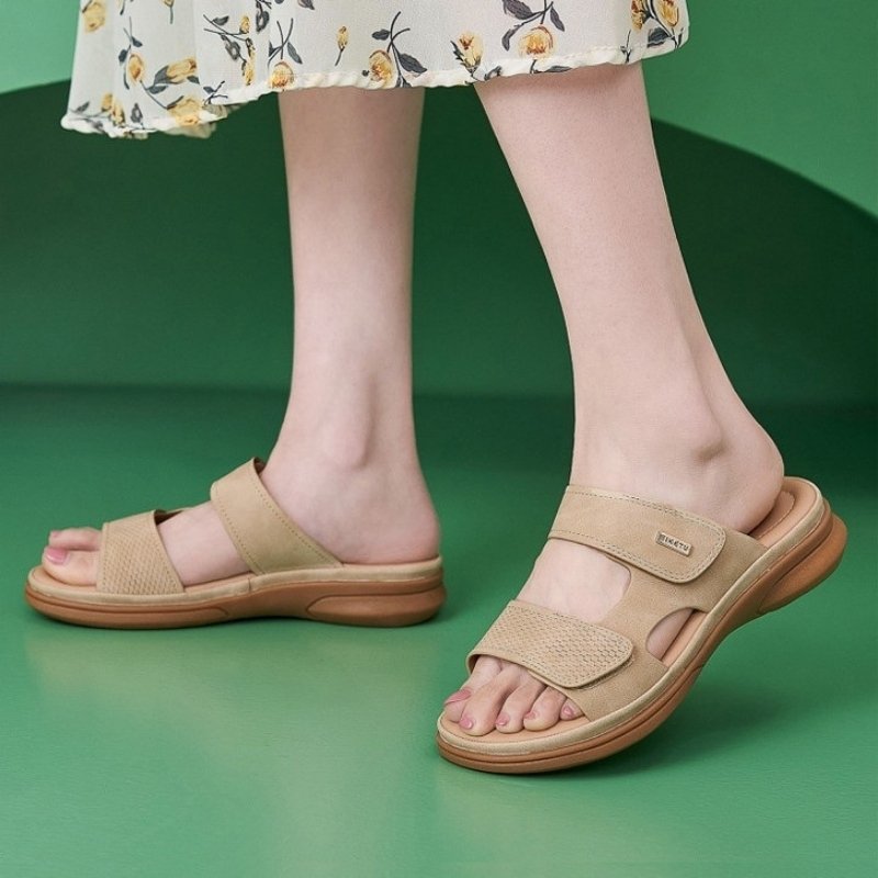 American Style Comfortable Wedge Sandal - Beige