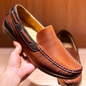 British High-end Trendy Leather Casual Loafer – Brown