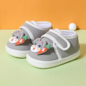 Cute Rabbit Soft Newborn Baby Shoe – Gray