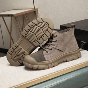 European Style Versatile Leather Martin Boot – Gray