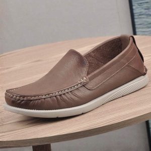 Summer Style Lightweight Soft Leather Loafer – Brown