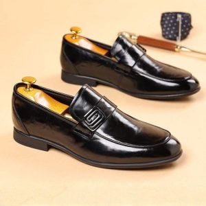 Korean Style Soft Leather Slip-on Formal Shoe – Black