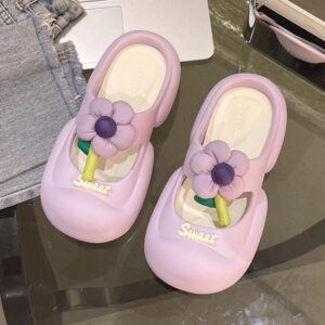 Non-Slip Soft Womens Floral Classic Clog – Purple