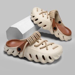 Retro Style Mens Trendy Casual Clog – Khaki