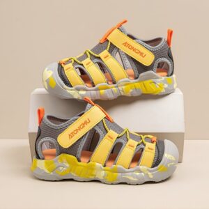 Summer Trend Soft Kids Sports Sandal – Yellow Gray