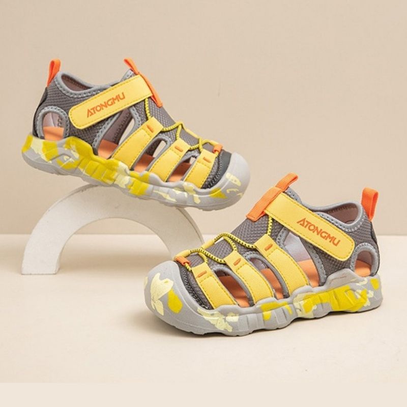 Summer Trend Soft Kids Sports Sandal - Yellow Gray