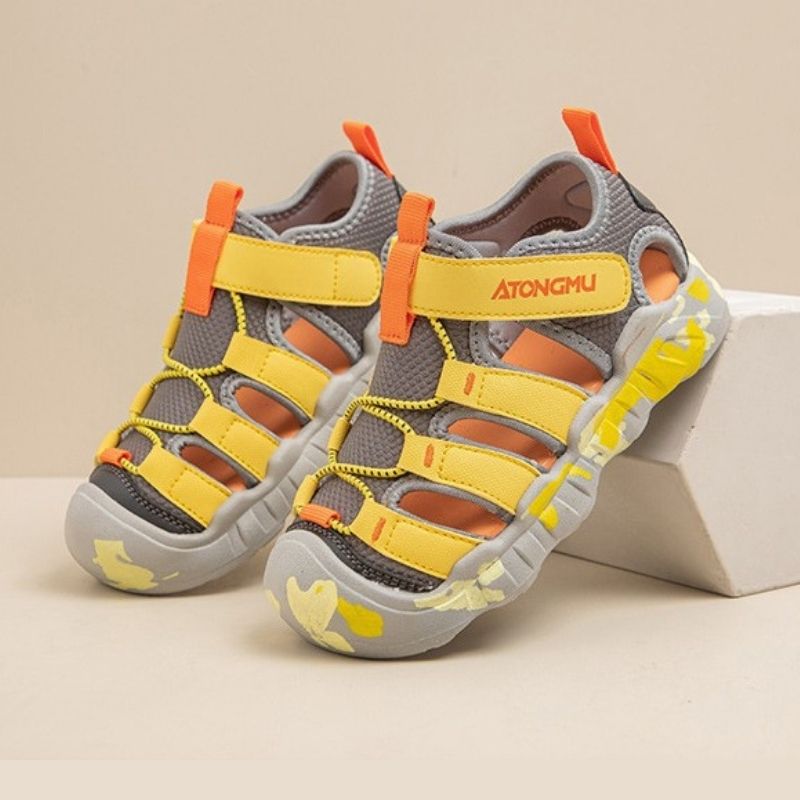 Summer Trend Soft Kids Sports Sandal - Yellow Gray