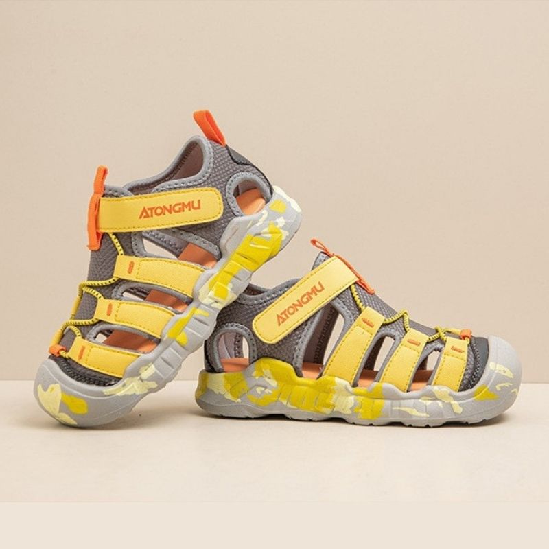 Summer Trend Soft Kids Sports Sandal - Yellow Gray