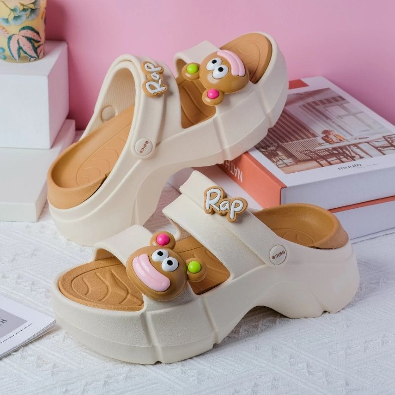 Womens Summer Trend Soft Platform Clog - Beige