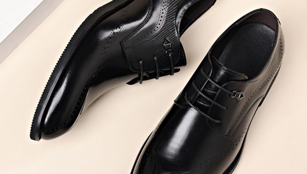 Derby Style Breathable Leather Formal Shoe - Black